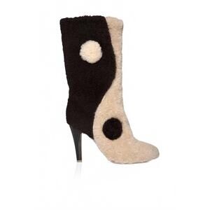 NEW BROTHER VELLIES women's 20-20 shearling boot in dark brown/cream